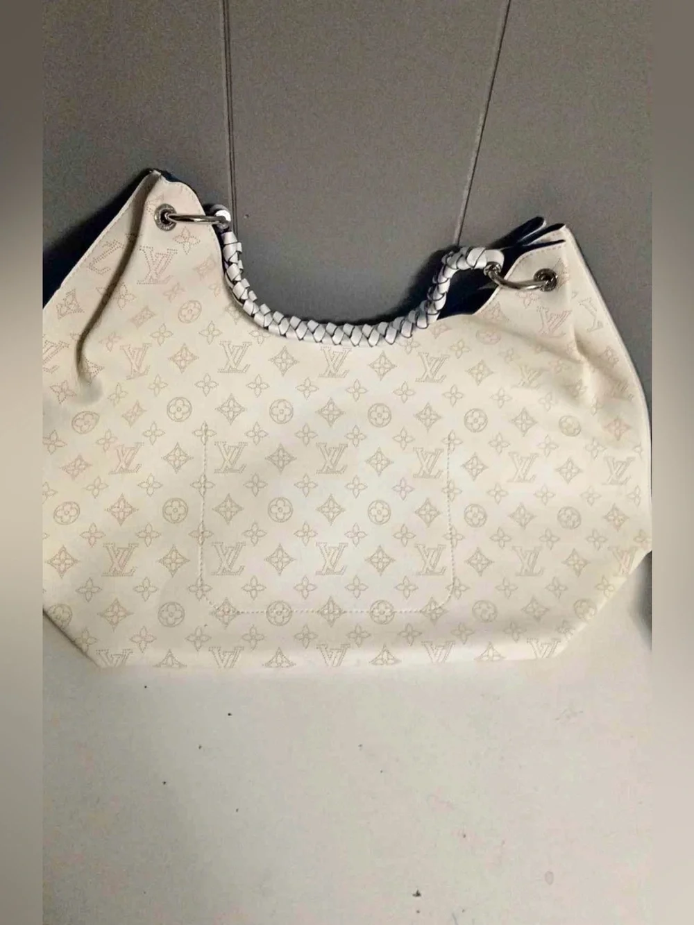 Louis Vuitton Cream Monogram Braided-Handle Shoulder Bag